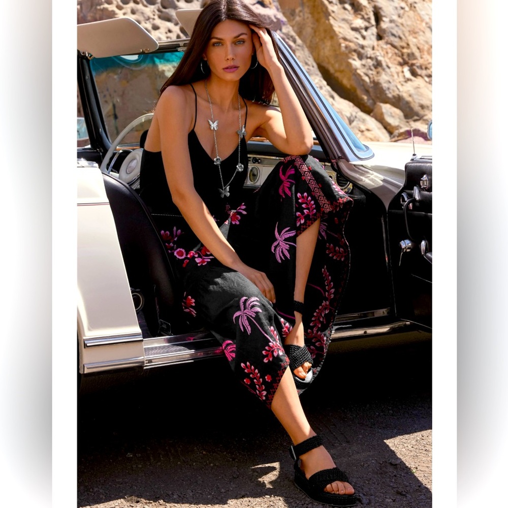 JOHNNY WAS Tiered Linen Skirt